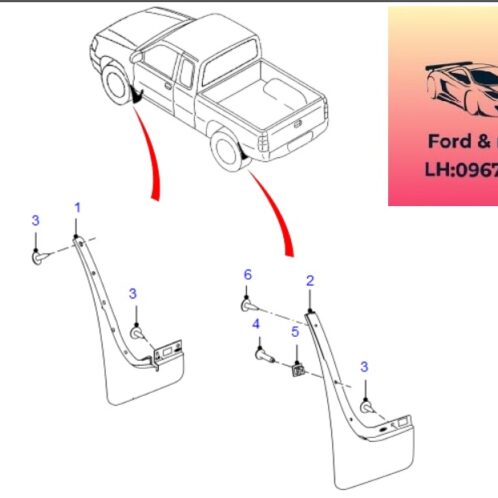 Chắn bùn bánh ford ranger 2012-2013-2014-chắn bùn bánh trước ranger-chắn bùn bánh sau ranger-AB3928400AC-AB3928401AC-AB3916A262AF-AB3916A263AF