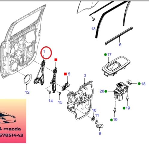 Compa lên xuống kính cánh cửa sau ford ranger mazda bt50 2012-2013-2014-2015-2016-2017-2018-2019-2020-2021-2022-cáp nâng hạ kính cánh cửa sau ranger mazda bt50-AB3921971AA-AB3921970AA (1)