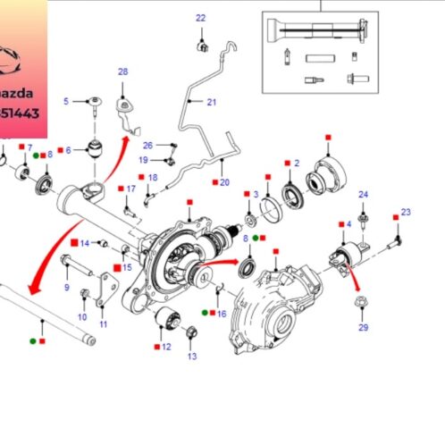 Cụm cầu trước ford ranger mazda bt50 2012-2013-2014-2015-2016-2017-2018-2019-2020-2021-2022-cầu trước ranger mazda bt50-đùm cầu trước ranger mazda bt50-JB3G3B079KG-EB3G3B079AG-U5A327020A-U5A127020A