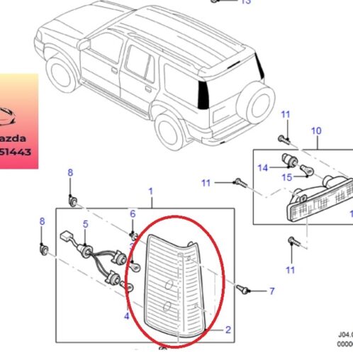 Đèn hậu ford everest 2007-2008-2009-đèn hậu sau ford everest-UF0L51150C-UF0L51160B