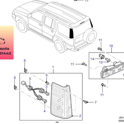 Đèn hậu ford everest 2009-2010-2011-2012-2013-2014-đèn hậu sau ford everest-đèn cánh cửa sau everest-UF0L51150C-UF0L51160B