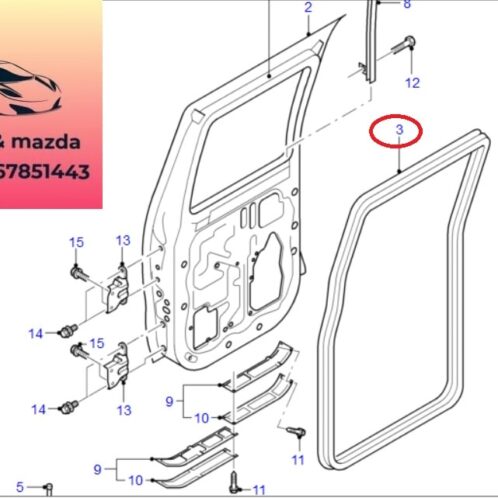 Gioăng cao su cánh cửa ford ranger everest 2007-2014 Gioăng cao su cánh cửa ford ranger everest 2007-2008-2009-2010-2011-2012-2013-2014-gioăng cánh cửa ranger everest-gioăng cao su khung cánh cửa ranger everest-UR6372761A-UR6373761A