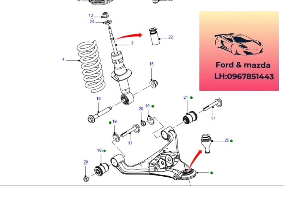 Ốc bắt giảm sóc trước ford ranger mazda bt50 2012-2013-2014-2015-2016-2017-2018-2019-2022-2021-2022-bu lông giảm sóc trước ranger mazda bt50-ốc bắt nhún trước ranger mazda bt50- (1)