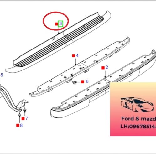 Ốp nhựa trên cản sau ford ranger xls 2012-2022 Ốp nhựa trên cản sau ford ranger xls 2012-2013-2014-2015-2016-2017-2018-2019-2020-2021-2022-tấm nhựa trên ba đờ sốc sau ford ranger xls-AB3917D822AC-GB3B17D822BA
