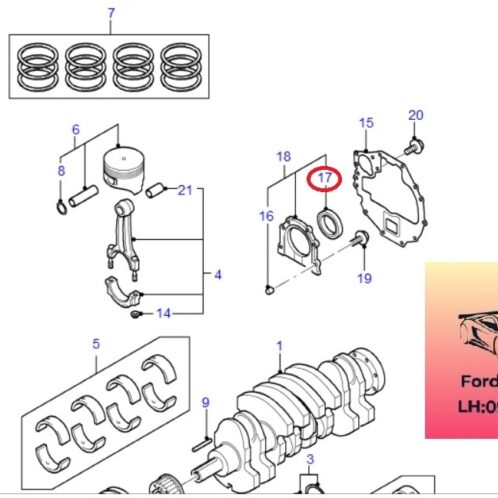 Phớt đuôi trục cơ ford ranger everest 2007-2008-2009-2010-2011-2012-2013-2014-phớt đuôi cốt máy ranger everest-WL5111399