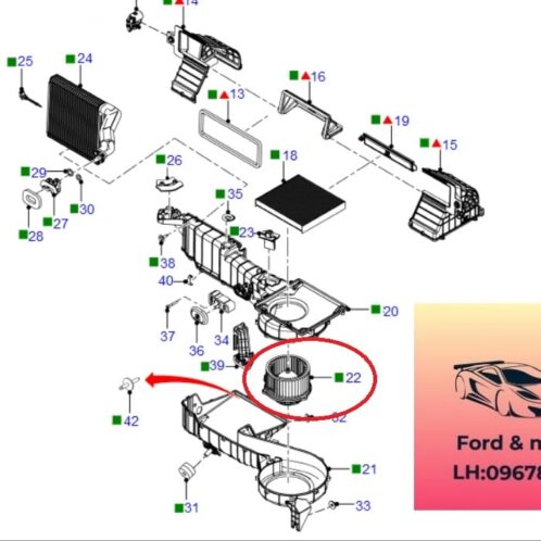 Quạt dàn lạnh ford ranger mazda BT50 2012-2013-2014-2015-2016-2017-2018-2019-2020-2021-2022-quạt dàn lạnh điều hòa ranger mazda bt50-quạt điều hòa ranger mazda bt50-UC9P61B10-AB3919847AB (1)