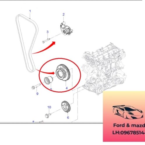 Bánh răng trục cam ford ranger everest 2018-2019-2020-2021-2022-nhông trục cam ranger wildtrack everest 2.0-bánh răng cam ranger everest 2.0 GK2Q6A260CA (1)