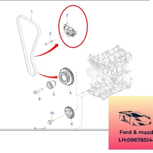 Bi tăng Dây curoa cam ford ranger wildtrack everest 2018-2019-2020-2021-2022-tăng dây betl cam ranger everest 2.0-tăng dây curoa trục cam everest ranger 2.0-GK2Q6K245AE-GK2Q6K245AF-GK2Q6K245AG (2)