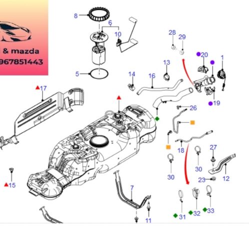 Bơm dầu trong bình dầu ford ranger mazda bt50 2012-2013-2014-2015-2016-2017-2018-2019-2020-2021-2022-cụm bơm nhiên liệu ranger mazda bt50-bơm dầu ranger mazda bt50-AB399H307EC