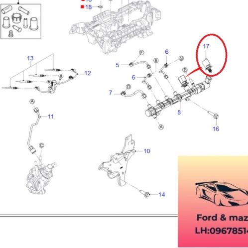 Cảm biến Ống phân phối nhiên liệu vào kim phun ford ranger everest 2018-2022 2.0 Cảm biến Ống phân phối nhiên liệu vào kim phun ford ranger everest 2018-2019-2020-2021-2022-cảm biến ống rail ranger everest bitubo 2.0 cảm biến ống chia nhiên liệu vào béc phun ranger everest bitubo 2.0 HG9Q9F972A