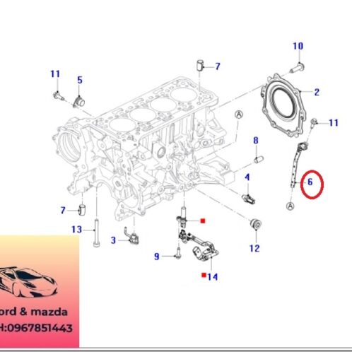 Cảm biến dầu động cơ ford ranger wildtrack everest 2018-2019-2020-2021-2022-2.0-cảm biến dầu lốc máy ranger everest 2,0-GK2A6C624BB