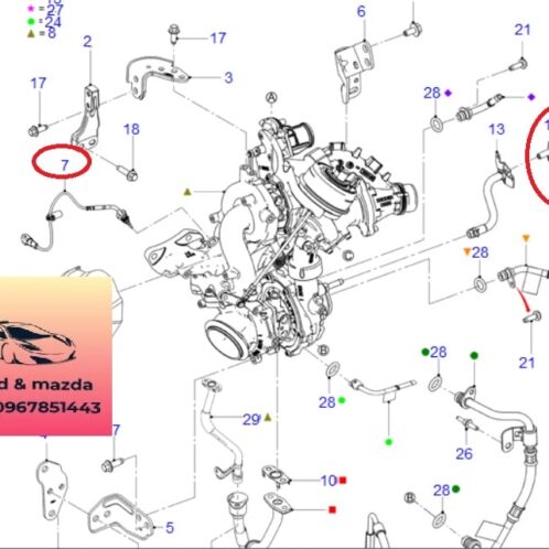 Cảm biến trên turbo ford ranger everest 2018-2019-2020-2021-2022-cảm biến gió tu bô ford rager everest 2.0 cảm biến oxi trên tu bô ranger everest 2.0 JB3A9F479CA-JB3A12C545AA
