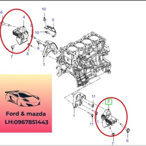 Chân máy ford ranger mazda bt50 2012-2013-2014-2015-2016-2017-2018-2019-2020-2021-2022-chân máy hộp số ranger mazda bt50-chân hộp số ranger mazda bt50-AB396B032LB-AB396038LB