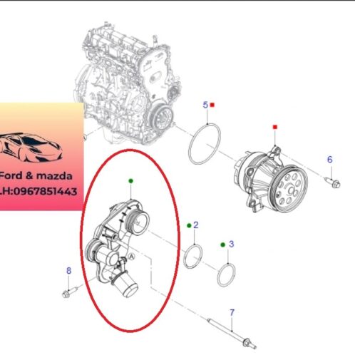 Chia nước Bơm nước ford ranger everest 2018-2019-2020-2021-2022-Ống nhựa chia nước bơm nước động cơ ford ranger wildtrack everest 2.0 GK2Q8A544BA-GK2Q8A544AC