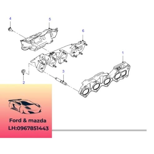 Cổ Xả động cơ ford ranger everest 2018-2019-2020-2021-2022- cổ xả mặt máy ford ranger wildtrack everest 2.0 cổ bô xả động cơ ranger everest 2.0 JB3Q9430AA