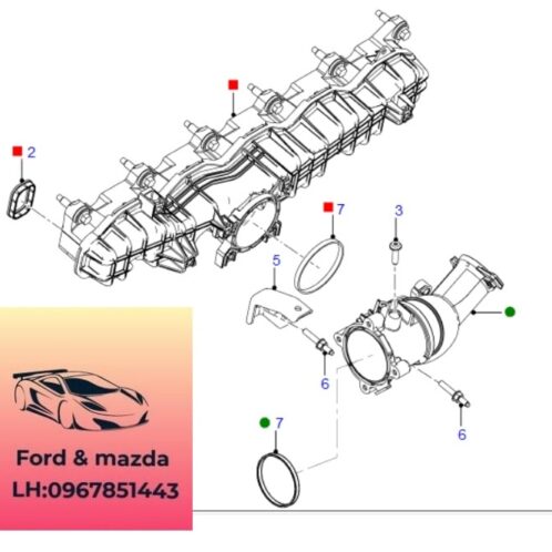 Cổ hút động cơ ford ranger mazda bt50 2012-2013-2014-2015-2016-2017-2018-2019-cổ hút ranger mazda bt50-BB3Q9424BD-BB3Q9424BE