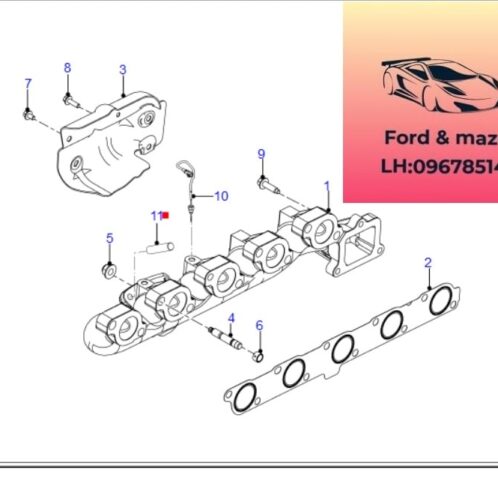 Cổ xả động cơ ford ranger mazda bt50 2012-2103-2014-2015-2016-2017-2018-2019-cổ xả ranger mazda bt50 3.2-cổ xả máy ranger mazda bt50-BB3Q9430CB-BK3Q9430JC