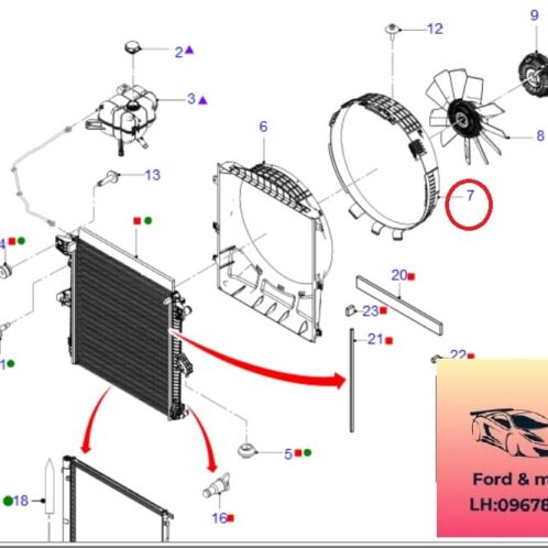 Đai lồng quạt két nước ford ranger everest 2018-2019-2020-2021-2022-Vành quạt két nước ford ranger everest 2.0 vành om cánh quạt két nước ranger everest 2.0 JB3G8K619AA (3)