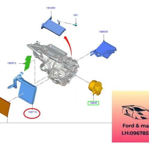 Dàn lạnh điều hòa ford ecosport 2014-2015-2016-2017-2018-2019-2020-2021-giàn lạnh điều hòa ford ecosport-CN1119D710AA-CN1119D710GA