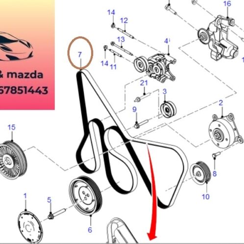 Dây curoa ford ranger mazda bt50 2012-2013-2014-2015-2016-2017-2018-2019-2021-2022-dây tổng ranger mazda bt50-dây belt ranger mazda bt50-dây tổng ranger mazda bt50-FB3Q6C301GA-AB396C301BA