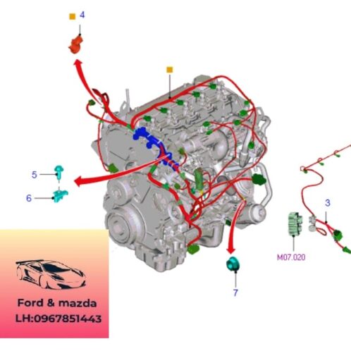 Dây điện khoang đông cơ ford ranger mazda bt50 2012-2022 Dây điện khoang đông cơ ford ranger mazda bt50 2012-2014-2015-2016-2017-2018-2019-2020-2021-2022-bộ dây động cơ ford ranger mazda bt50-EB3T12B637AF-AB3912B637KL-JB3T12B637HB-U21967070D