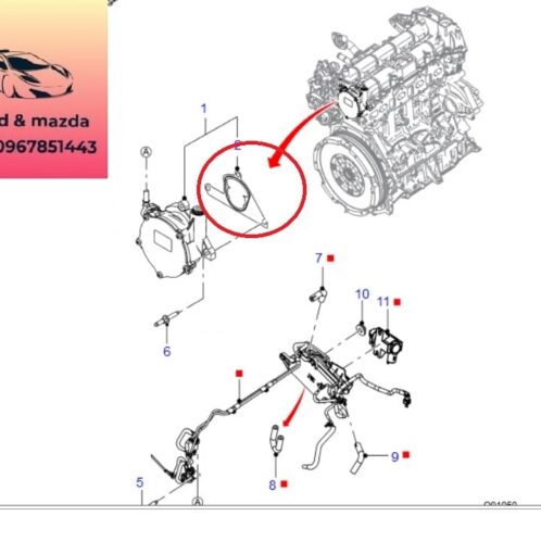 Gioăng Bơm chân không ford ranger everest 2018-2019-2020-2021-2022-2.0-gioăng bơm chân không động cơ ford ranger wildtrack everest 2,0-GK2Q2D224AB