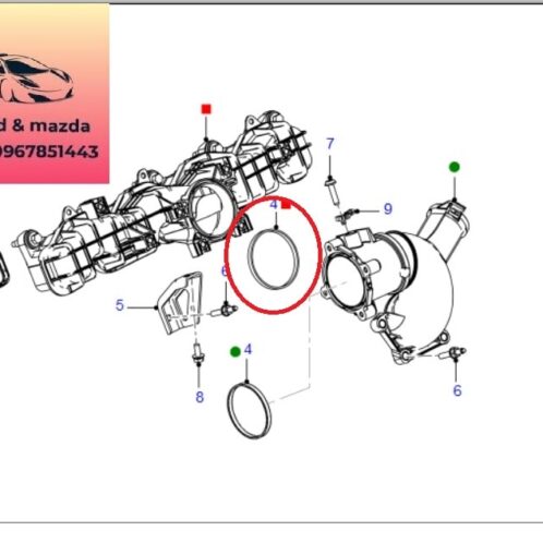 Gioăng cổ hút động cơ ford ranger mazda bt50 2012-2013-2014-2015-2016-2017-2018-2019-2020-2021-2022-gioăng cổ hút động cơ ranger mazda bt50-BB3Q6C653AA (1)