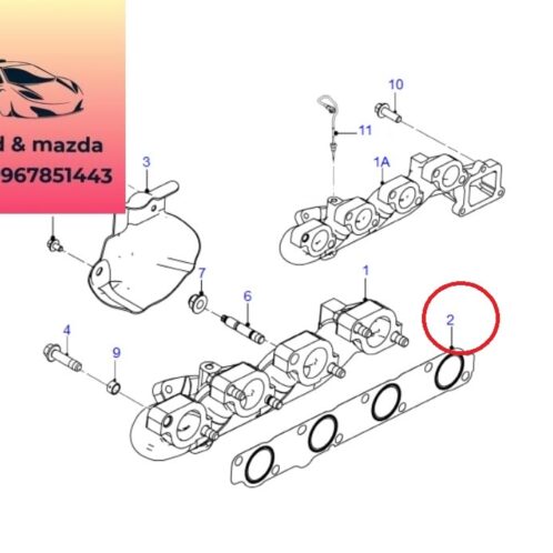 Gioăng cổ xả động cơ ford ranger mazda bt50 2012-2013-2014-2015-2016-2017-2018-2019-2020-2021-2022-gioăng cổ xả ranger mazda bt50-2C1Q9448AB