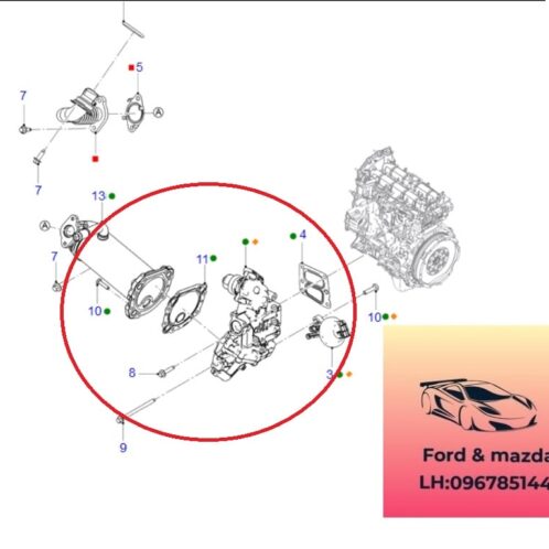 Két làm mát khí nạp ford ranger everest 2018-2019-2020-2021-2022-két làm mát van ERG ranger everest 2.0 két làm mát khí xả van erg ranger everest 2.0 GK2Q9U438AG-GK2Q9U438AH