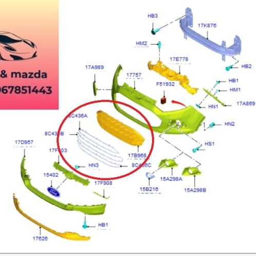 Lưới gió Ba đờ sốc trước ford ecosport 2014-2015-2016-2017-2018-ca lăng cản trước ford ecosport- CN1517B968CC5ZCT-CN1517B968DD5ZCT
