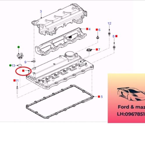Nắp dàn cò ford ranger mazda bt50 2012-2013-2014-2015-2016-2017-2018-2019-nắp che dàn cò động cơ ranger wildtrack mazda bt50-BK3Q6K271CC