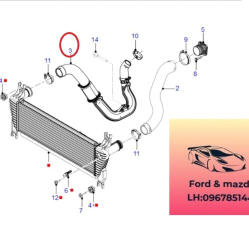 Ống gió vào Két làm mát turbo ford ranger mazda bt50 2012-2013-2014-2015-2016-2017-2018-2019-2020-2021-2022-ống gió két giải nhiệt tu bô ranger mazda bt50-AB396C646DC