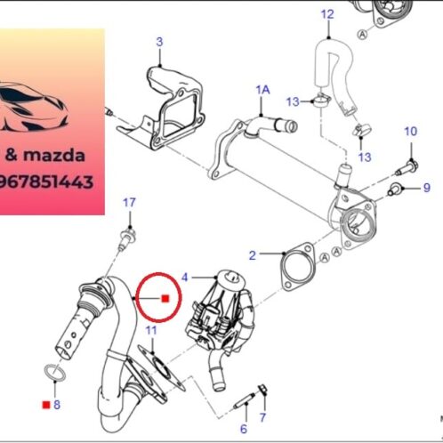 Ống nhôm vào Van ERG ford ranger mazda bt50 2012-2013-2014-2015-2016-2016-2017-2018-2019-2020-2021-2022-ống vào van tuần hoàn khí xả ranger mazda bt50-BB3Q9E470EC-BB3Q9E470ED