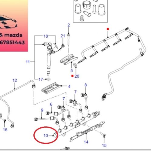 Ống rail phân phối nhiên liệu ford ranger mazda bt50 2012-2013-2014-2015-2016-2017-2018-2019-3.2-ống chia nhiên liệu kim phun ranger mazda bt50-ống rail kim phun ranger mazda bt50-BK3Q9D280AB-BK3Q9D280AC