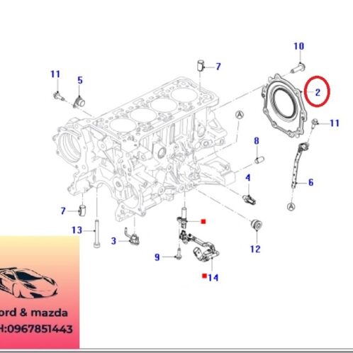Phớt đuôi trục cơ ford ranger everest 2018-2019-2020-2021-2022-2.0-phớt đuôi cốt máy ranger wildtrack everest 2-GK2Q6D354AA