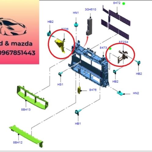 Tai bắt Khung xương dàn nóng két nước ford ecosport 2018-2022 Tai bắt Khung xương dàn nóng két nước ford ecosport 2018-2019-2020-2021-2022- giá bắt két nước ecosport-phe cài Khung xương dàn nóng két nước ford ecosportGN158226AB-GN158T234AE (1)