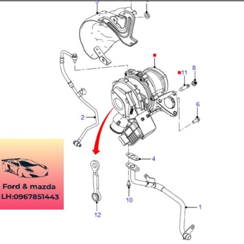 Turbo ford ranger mazda bt50 3.2 2012-2013-2014-2015-2016-2017-2018-2019-tu bô ford ranger mazda bt50-FB3Q6K682PB-BK3Q6K682AC
