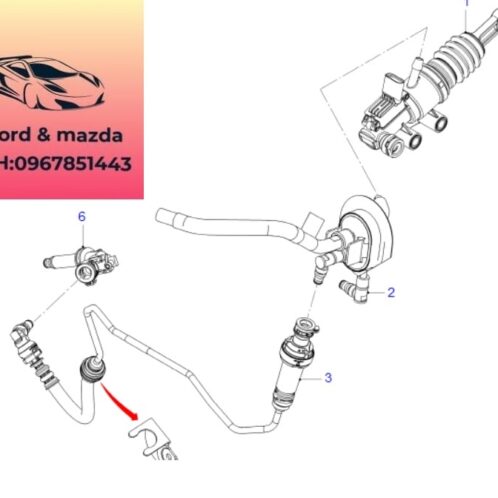 Tuy ô dầu nối Tổng côn dưới ford ranger everest 2018-2022 2.0 Tuy ô dầu nối Tổng côn dưới ford ranger everest 2018-2019-2020-2021-2022-ống dầu heo côn dưới ford ranger wildtrack everest bitubo 2.0 tuy ô dầu bi tê ford ranger everest 2.0 JB3G7C560AA