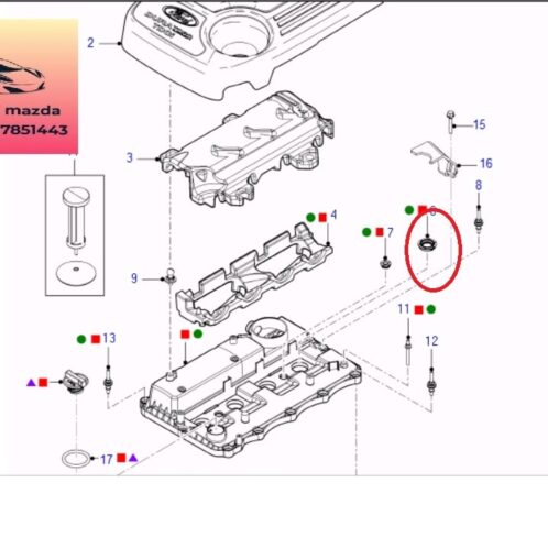 phớt kim phun ford ranger mazda bt50 2012-2013-2014-2015-2016-2017-2018-2019-2020-2021-2022-phớt nắp dàn cò ranger mazda bt50-BK2Q6K780BA