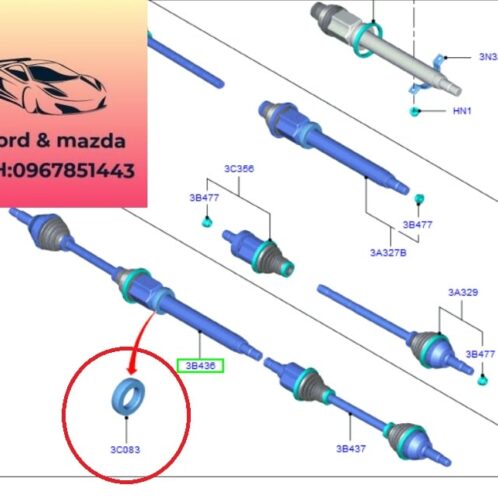 Bi láp trung gian ford ecosport 2014-2021 Bi láp trung gian ford ecosport 2014-2015-2016-2017-2018-2019-2020-2021-2021-bi láp trước ford ecosport-bạc đạn láp trước ecosport-EV613C083BA
