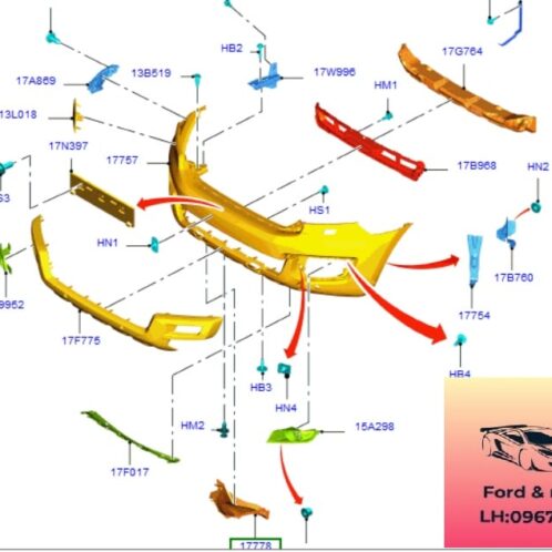 Cản trước ford everest 2016-2017-2018-2019-2020-2021-2022-ba đờ sốc trước ford everest-JB3B17757DA-EB3B17757DC