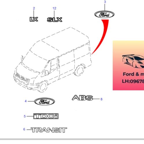 Chữ ABS Cửa sau ford transit 2012-2013-2014-2015-2016-2017-2018-2019-2020-2021-2022-chữ ABS cửa hậu ford transit-chữ ABS cánh cửa sau transit 7C19B42528CA