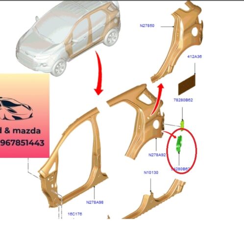 Cửa gió điều hòa hông sau ford ecosport 2014-2015-2016-2017-2018-2019-2020-2021-2022-cửa thông gió hông sau ecosport-YF1A54280B62AE
