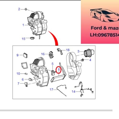 Dàn sưởi ford transit 2008-2009-2010-2011-2012-2013-2014-2015-2016-2017-2018-2019-2020-2021-2022-Giàn Sưởi điều hòa ford transit 7C1918476AA