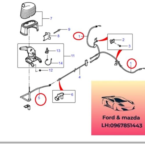 Dây cáp phanh tay ford transit 2008-2022 Dây cáp phanh tay ford transit 2008-2009-2010-2011-2012-2013-2014-2015-2016-2017-2018-2019-2020-2021-2022-Dây kéo phanh tay ford transit dây cáp thắng phanh tay transit 7C192A635AA-6C112853BD-7C192A809AA