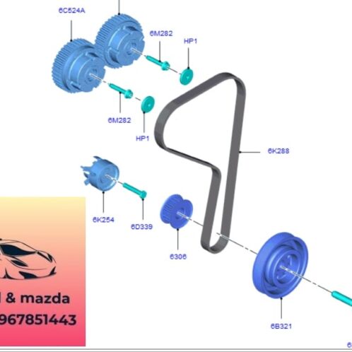 Dây curoa cam ford ecosport 2014-2015-2016-2017-2018-dây betl cam ford ecosport-dây curoa trục cam ecosport-dây curoa cam động cơ ecosport-96MM6K288BA