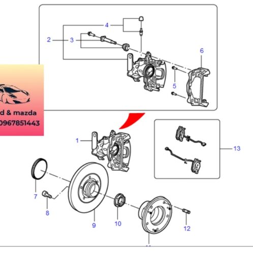 Má phanh sau ford transit 2008-2022 Má phanh sau ford transit 2008-2009-2010-2011-2012-2013-2014-2015-2016-2017-2018-2019-2020-2021-2022-Bố thắng sau ford transit 6C112M008AE-6C112M008AF