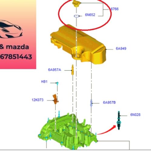 Nắp đổ dầu dàn cò ford ecosport 2018-2019-2020-2021-2022-nắp vặn đổ dầu giàn cò ford ecosport 1.0 F2GE6766CC