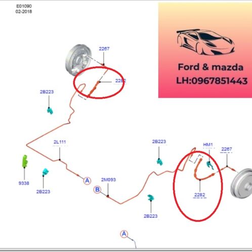 Ống dầu phanh sau ford ecosport 2014-2021 Ống dầu phanh sau ford ecosport 2014-2015-2016-2017-2018-2019-2020-2021-ống dầu thắng sau ford ecosport-tuy ô dầu phanh sau ecosport-GN152C338AB-CN152282FA