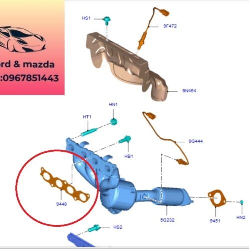 Ống xả ford ecosport 2014-2018 Ống xả ford ecosport 2014-2015-2016-2017-2018-ống cổ xả động cơ ford ecosport- CN115G232JC-CN115G232HC